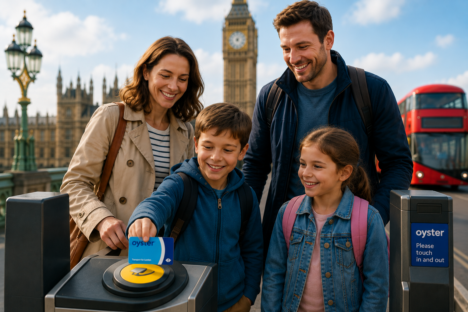 Oyster card and contactless options for family travel in London